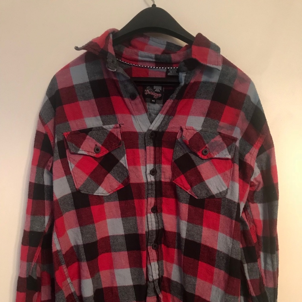 Worn-in Thick Red and Black Flannel